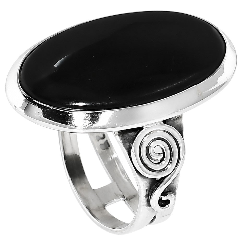 Tektite Cab 925 Sterling Silver Ring Jewelry Size-17 SR01477