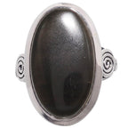 Tektite Cab 925 Sterling Silver Ring Jewelry Size-17 SR01477
