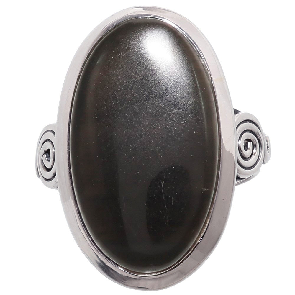 Tektite Cab 925 Sterling Silver Ring Jewelry Size-17 SR01477