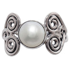 Natural Fresh Water Pearl 925 Sterling Silver Ring Jewelry Size-22 SR01479