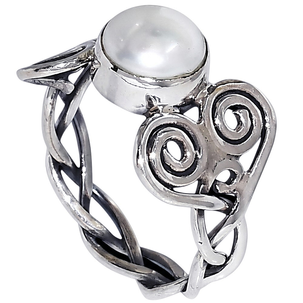 Natural Fresh Water Pearl 925 Sterling Silver Ring Jewelry Size-22 SR01479