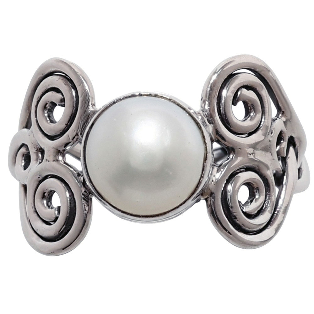 Natural Fresh Water Pearl 925 Sterling Silver Ring Jewelry Size-22 SR01479