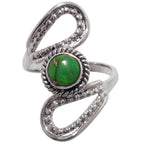 Copper Green Turquoise 925 Sterling Silver Ring Jewelry Size-20 SR01482