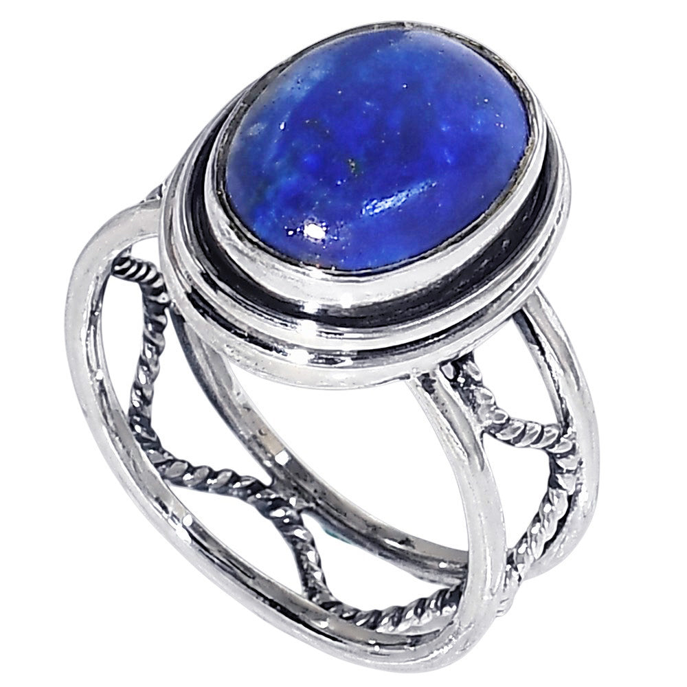 Lapis Lazuli 925 Sterling Silver Ring Jewelry Size-14 SR01484