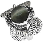 Leaf - Genuine Cats Eye 925 Sterling Silver Ring Jewelry Size-16 SR01489