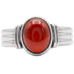Hessonite Garnet Cab 925 Sterling Silver Ring Jewelry Size-20 SR01490