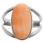 Natural Spiny Oyster Shell 925 Sterling Silver Ring Jewelry Size-18 SR01491
