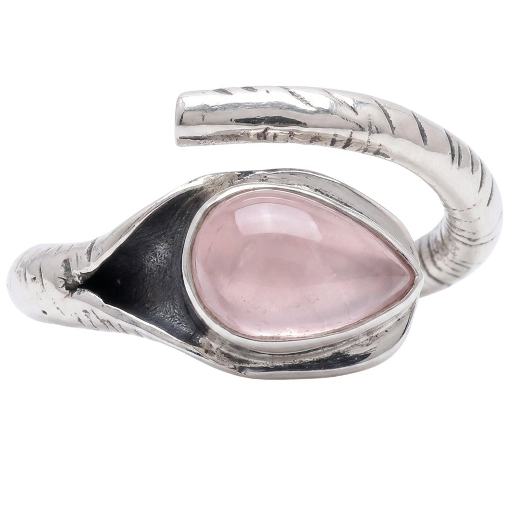 Rose Quartz 925 Sterling Silver Ring Jewelry Size-17 SR01493