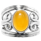 Yellow Onyx 925 Sterling Silver Ring Jewelry Size-14 SR01502