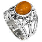 Yellow Onyx 925 Sterling Silver Ring Jewelry Size-14 SR01502