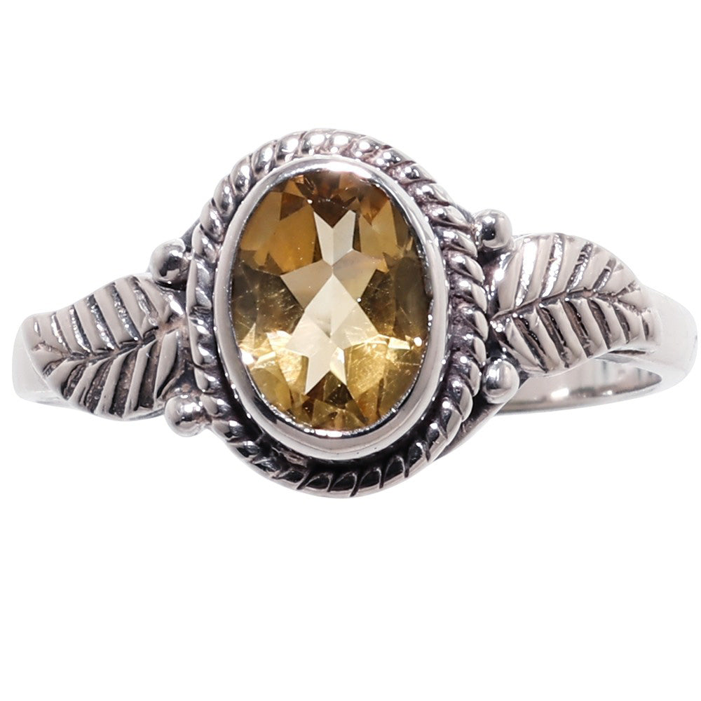 Citrine 925 Sterling Silver Ring Jewelry Size-20 SR01514