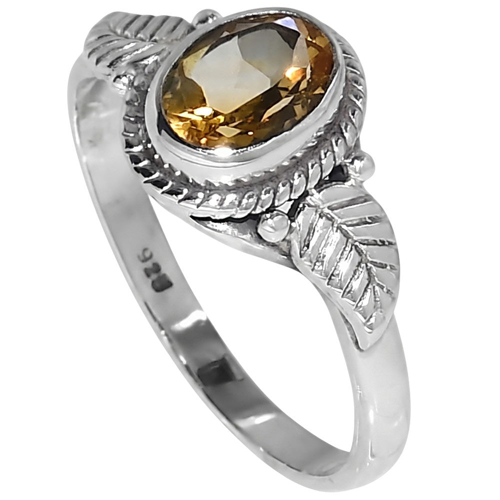 Citrine 925 Sterling Silver Ring Jewelry Size-20 SR01514