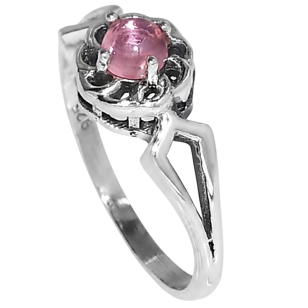 Rose Quartz 925 Sterling Silver Ring Jewelry Size-12 SR01515