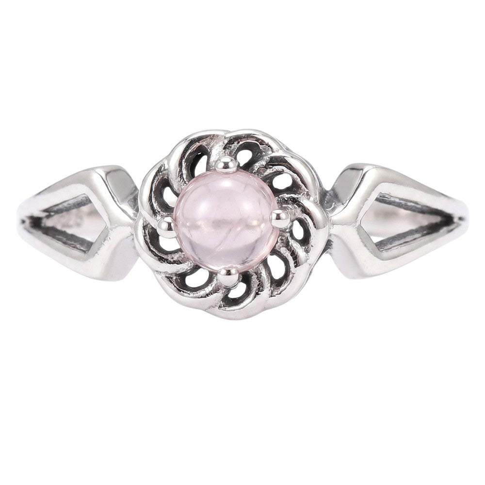 Rose Quartz 925 Sterling Silver Ring Jewelry Size-12 SR01515