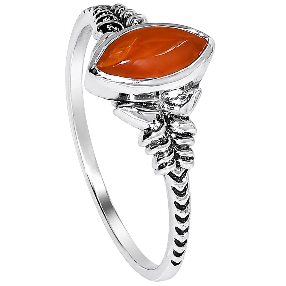 Carnelian 925 Sterling Silver Ring Jewelry Size-14 SR01516