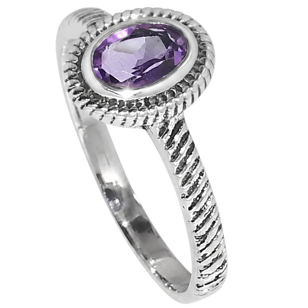Amethyst 925 Sterling Silver Ring Jewelry Size-12 SR01519