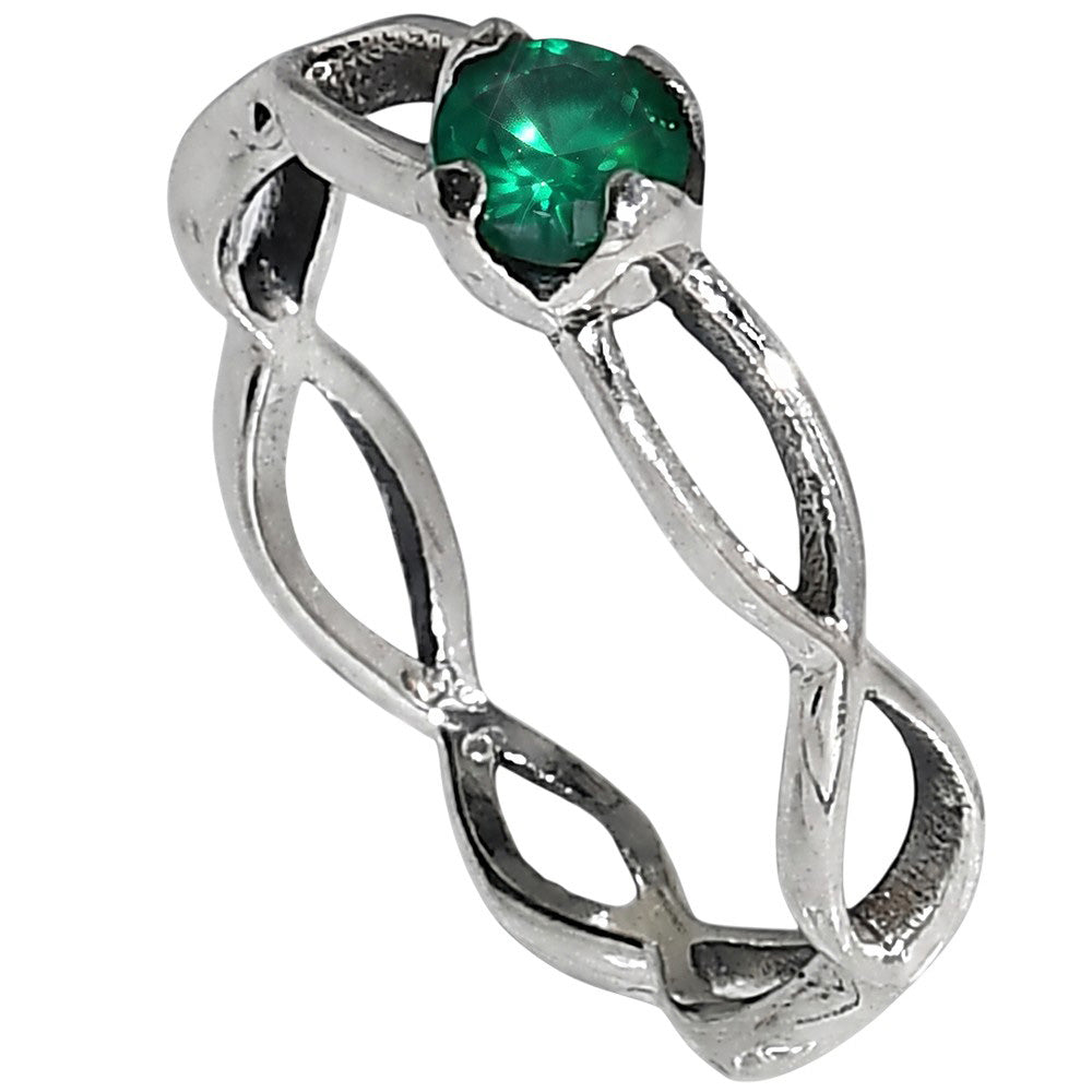 Green Onyx 925 Sterling Silver Ring Jewelry Size-9 SR01520