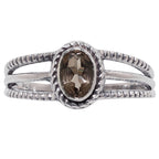 Smoky Quartz 925 Sterling Silver Ring Jewelry Size-14 SR01521