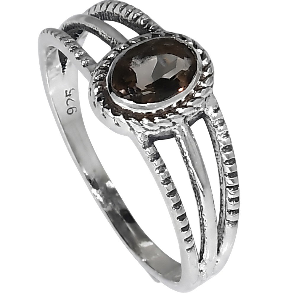 Smoky Quartz 925 Sterling Silver Ring Jewelry Size-14 SR01521