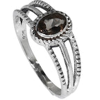 Smoky Quartz 925 Sterling Silver Ring Jewelry Size-14 SR01521