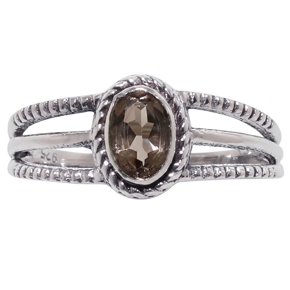 Smoky Quartz 925 Sterling Silver Ring Jewelry Size-14 SR01521
