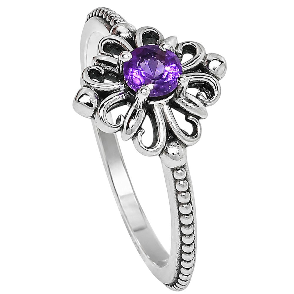 Amethyst 925 Sterling Silver Ring Jewelry Size-16 SR01522