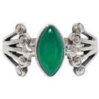 Green Onyx 925 Sterling Silver Ring Jewelry Size-13 SR01523