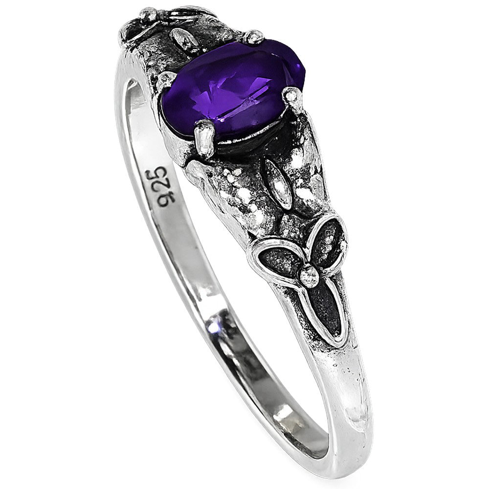 African Amethyst 925 Sterling Silver Ring Jewelry Size-14 SR01524