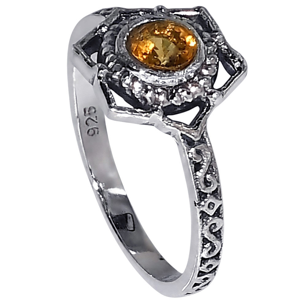 Citrine 925 Sterling Silver Ring Jewelry Size-9 SR01525