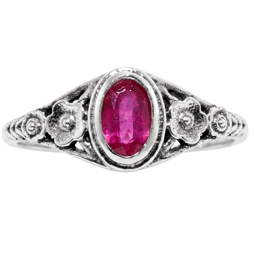 Ruby 925 Sterling Silver Ring Jewelry Size-14 SR01526