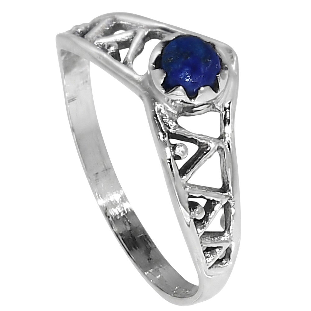 Lapis Lazuli 925 Sterling Silver Ring Jewelry Size-17 SR01527