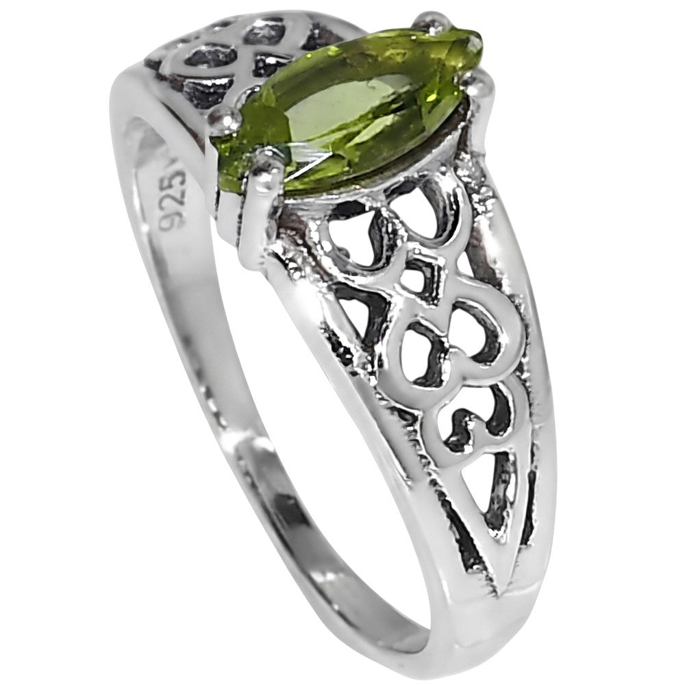 Peridot 925 Sterling Silver Ring Jewelry Size-9 SR01528