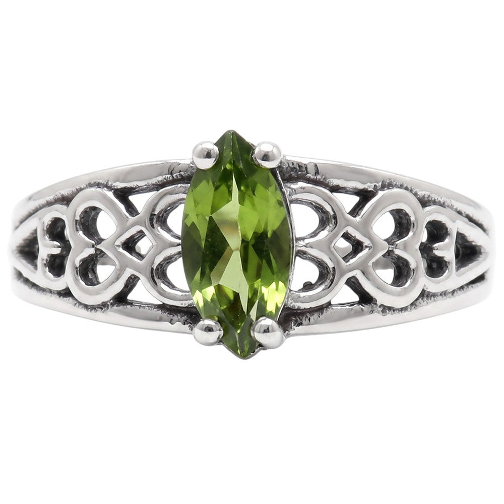 Peridot 925 Sterling Silver Ring Jewelry Size-9 SR01528