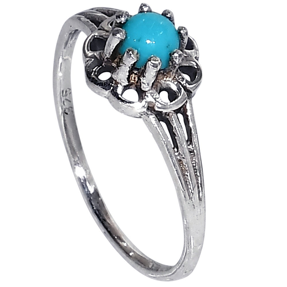Sleeping Beauty Turquoise 925 Sterling Silver Ring Jewelry Size-14 SR01529