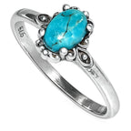Sleeping Beauty Turquoise 925 Sterling Silver Ring Jewelry Size-9 SR01530