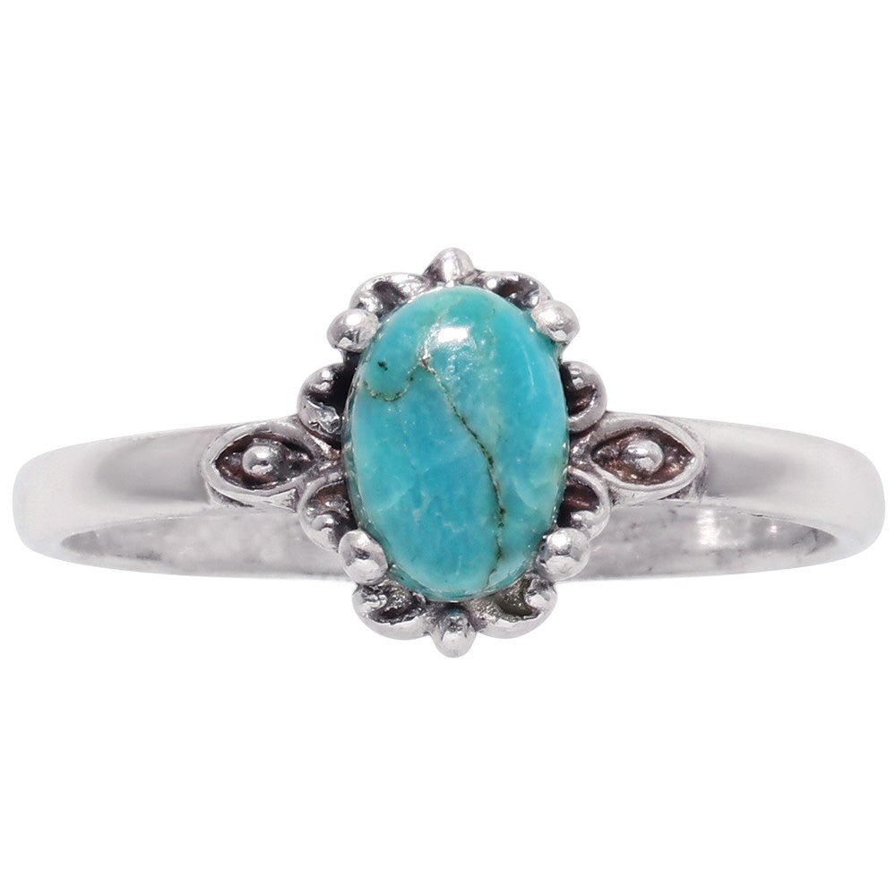 Sleeping Beauty Turquoise 925 Sterling Silver Ring Jewelry Size-9 SR01530