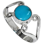 Sleeping Beauty Turquoise 925 Sterling Silver Ring Jewelry Size-17 SR01535