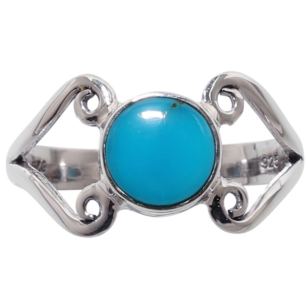 Sleeping Beauty Turquoise 925 Sterling Silver Ring Jewelry Size-17 SR01535