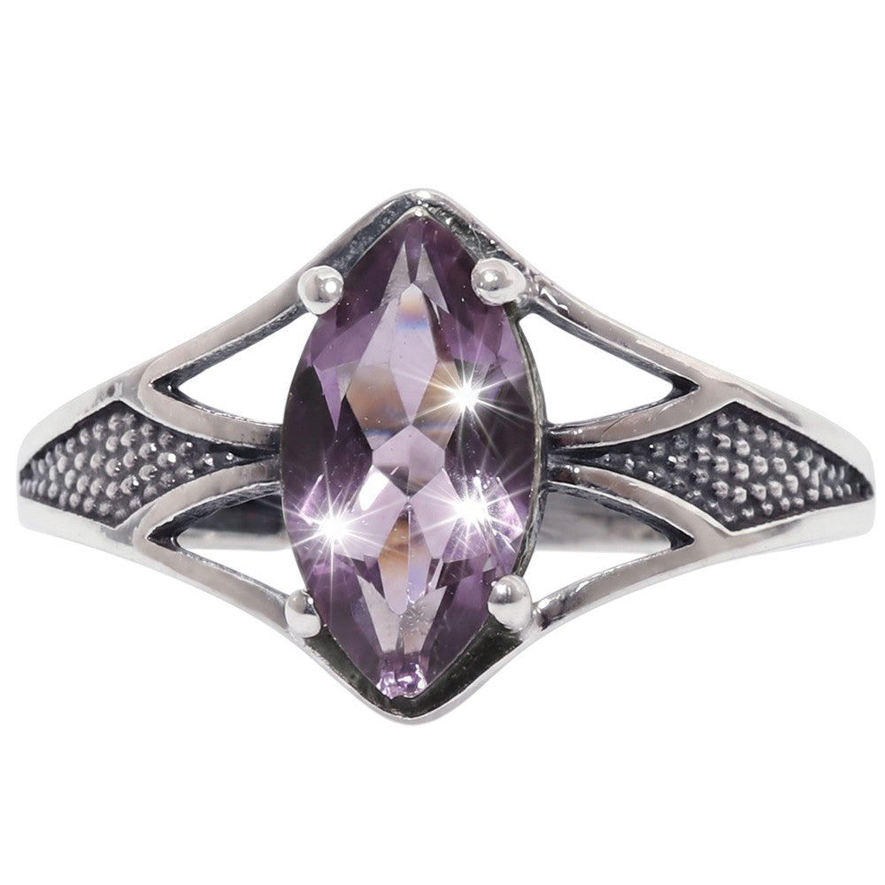 Amethyst 925 Sterling Silver Ring Jewelry Size-17 SR01537