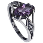 Amethyst 925 Sterling Silver Ring Jewelry Size-17 SR01537