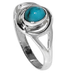 Sleeping Beauty Turquoise 925 Sterling Silver Ring Jewelry Size-17 SR01542