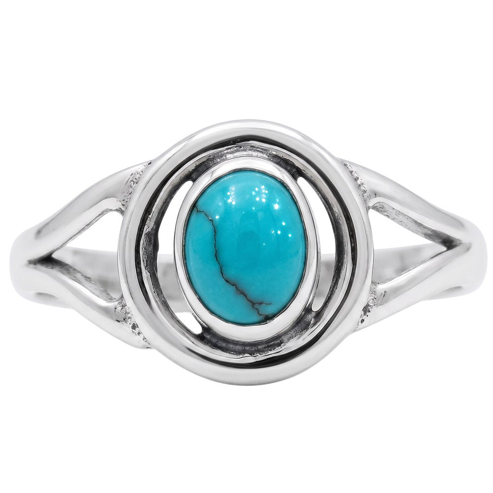 Sleeping Beauty Turquoise 925 Sterling Silver Ring Jewelry Size-17 SR01542