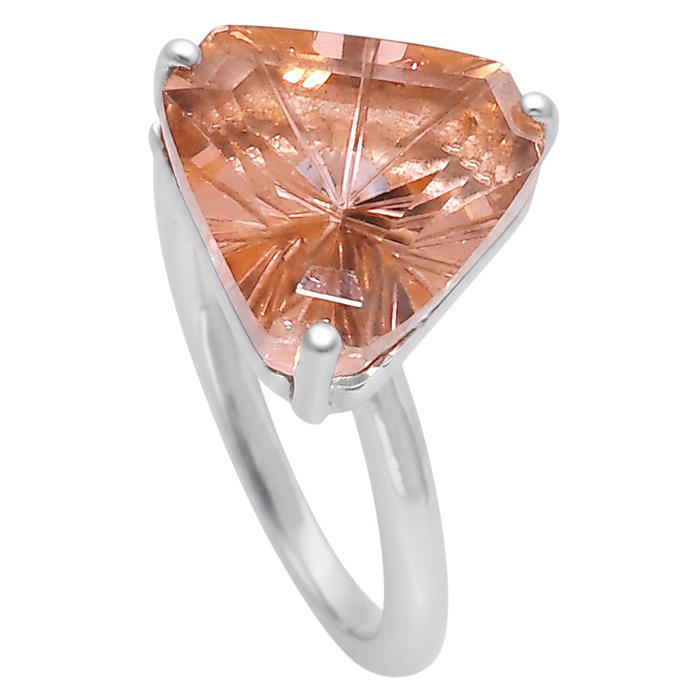 Peach Morganite 925 Sterling Silver Ring Jewelry Size-17 SR01547