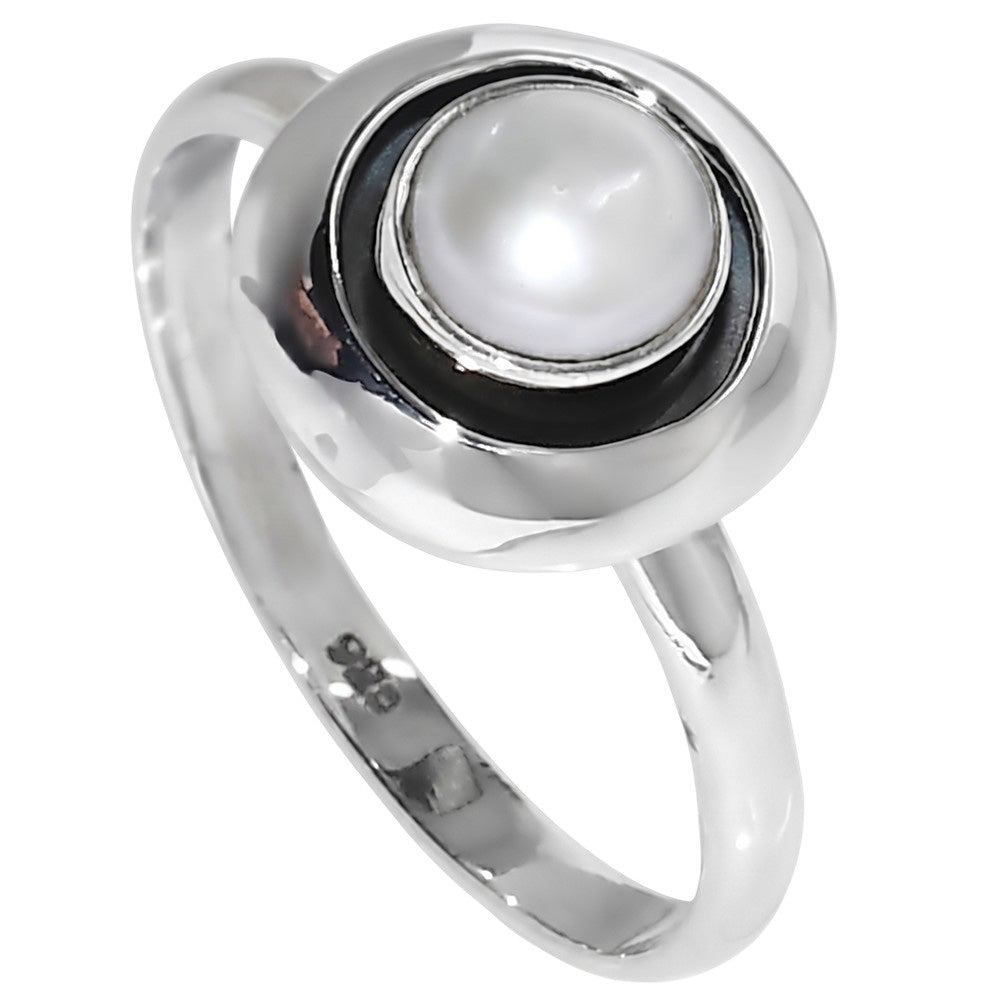 Natural Fresh Water Pearl 925 Sterling Silver Ring Jewelry Size-20 SR01548