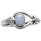 Angelite 925 Sterling Silver Ring Jewelry Size-20 SR01550
