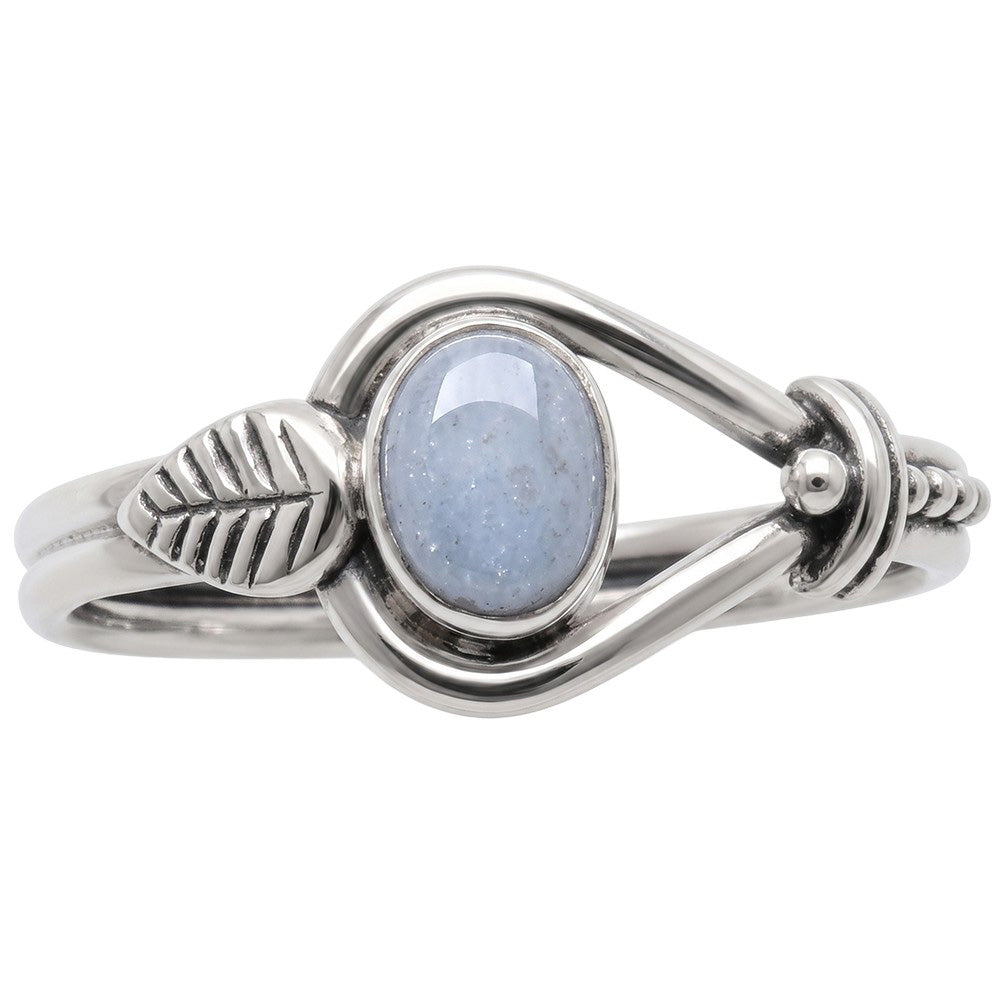 Angelite 925 Sterling Silver Ring Jewelry Size-20 SR01550