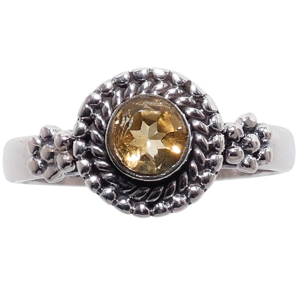 Citrine 925 Sterling Silver Ring Jewelry Size-18 SR01551