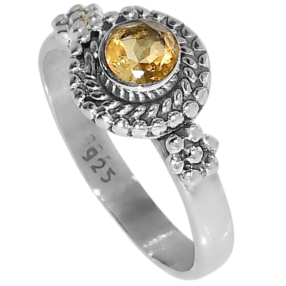 Citrine 925 Sterling Silver Ring Jewelry Size-18 SR01551