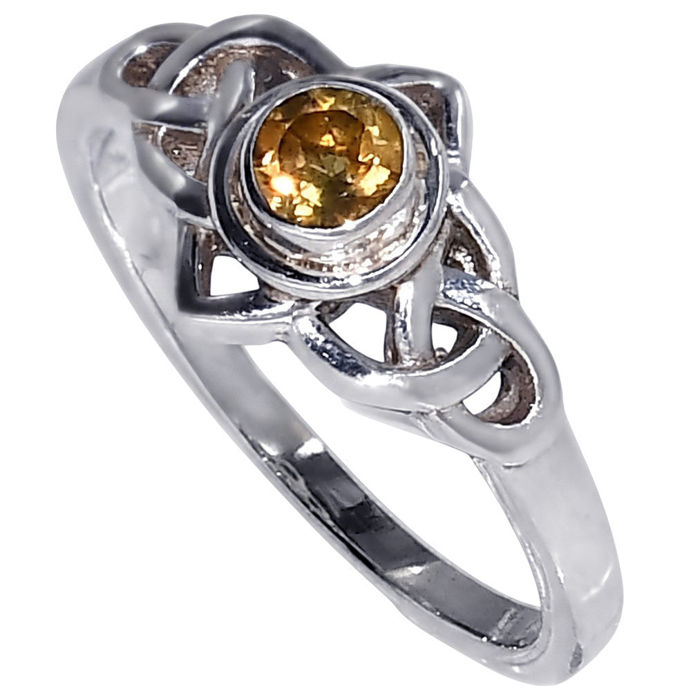 Citrine 925 Sterling Silver Ring Jewelry Size-17 SR01554