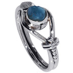Blue Apatite Rough 925 Sterling Silver Ring Jewelry Size-13 SR01555
